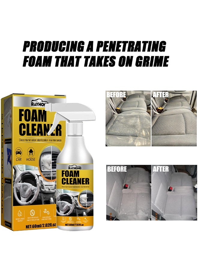 RAYHONG Foam Cleaner, Multi-Purpose Foam Cleaner For Car, All Around Master FoamCleaner, Car Interior Foams Cleaner, Cars Seat Foam Cleaner Spray, Upholstery Cleaner, Interior Cars Cleaner, 60ML - Image 2